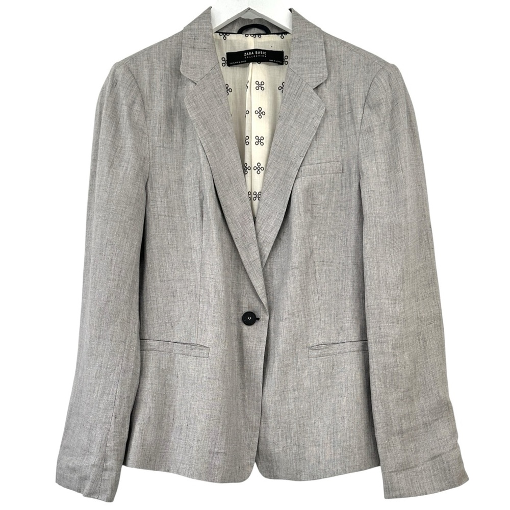 Zara Basic Collection Gray Classic Single Button … - image 1